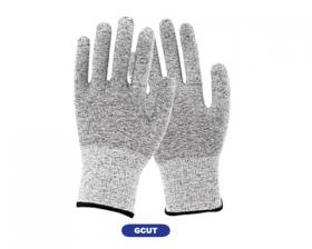 כפפות בד נגד חיתוך מצופות גומי 
